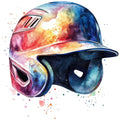 Watercolor Baseball Fabric Panel 8
