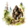 Watercolor Bigfoot Fabric Panel 8