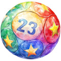 Watercolor Bingo Fabric Panel 14