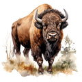 Watercolor Bison Fabric Panel 2