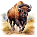 Watercolor Bison Fabric Panel 3