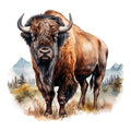 Watercolor Bison Fabric Panel 8