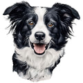 Watercolor Border Collie Fabric Panel 20