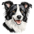 Watercolor Border Collie Fabric Panel 3