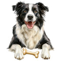 Watercolor Border Collie Fabric Panel 7