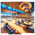 Watercolor Bowling Fabric Panel 14