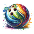 Watercolor Bowling Fabric Panel 15