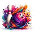 Watercolor Bowling Fabric Panel 16