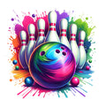 Watercolor Bowling Fabric Panel 3