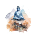 Watercolor Buddha Fabric Panel 1