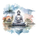 Watercolor Buddha Fabric Panel 11