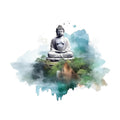 Watercolor Buddha Fabric Panel 4