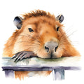 Watercolor Capybaras Fabric Panel 7