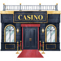 Watercolor Casino Fabric Panel 22