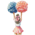 Watercolor Cheerleaders Fabric Panel 15