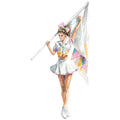 Watercolor Cheerleaders Fabric Panel 3