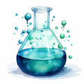 Watercolor Chemical Flask Fabric Panel 2