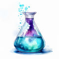 Watercolor Chemical Flask Fabric Panel 4