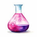 Watercolor Chemical Flask Fabric Panel 5