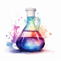 Watercolor Chemical Flask Fabric Panel 7