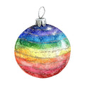 Watercolor Christmas Ornaments Fabric Panel 8