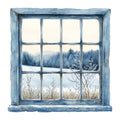 Watercolor Christmas Scene Fabric Panel 14