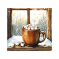 Watercolor Christmas Scene Fabric Panel 25