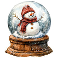 Watercolor Christmas Snowman Fabric Panel 28