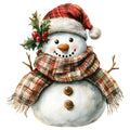 Watercolor Christmas Snowman Fabric Panel 31