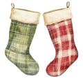 Watercolor Christmas Stockings Fabric Panel 10