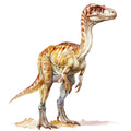 Watercolor Dinosaurs Fabric Panel 1