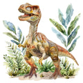 Watercolor Dinosaurs Fabric Panel 6