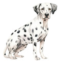 Watercolor Dogs Fabric Panel 31