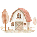 Watercolor Farm Fabric Panel 35