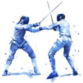 Watercolor Fencing Fabric Panel 3