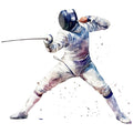 Watercolor Fencing Fabric Panel 7