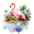 Watercolor Flamingos Fabric Panel 3