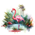 Watercolor Flamingos Fabric Panel 8