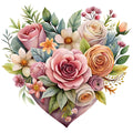 Watercolor Flower Bouquets Fabric Panel 15