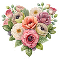 Watercolor Flower Bouquets Fabric Panel 18