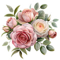 Watercolor Flower Bouquets Fabric Panel 20