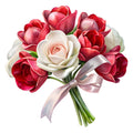 Watercolor Flower Bouquets Fabric Panel 5