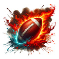 Watercolor Football and Splash Fabric Panel 11