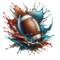Watercolor Football and Splash Fabric Panel 4