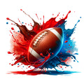 Watercolor Football and Splash Fabric Panel 5