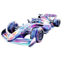Watercolor Formula Racing Fabric Panel 15
