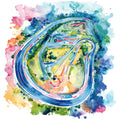 Watercolor Formula Racing Fabric Panel 16