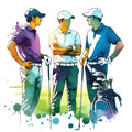 Watercolor Golf Fabric Panel 3