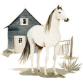 Watercolor Horses Fabric Panel 17