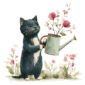Watercolor Kitten Fabric Panel 13